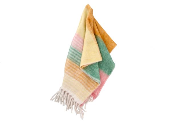 Villa Styles Plaid 170 x 130 cm i rosa/grøn/brun/g